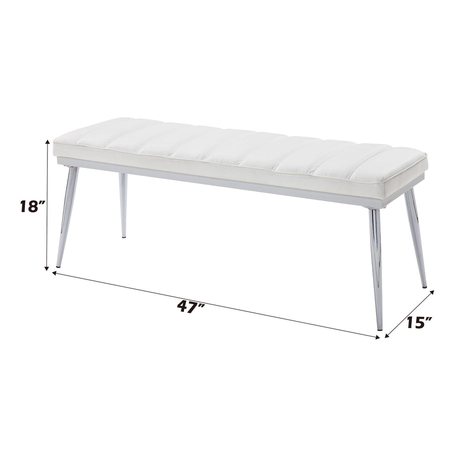 Weizor - Synthetic Leather Bench - White