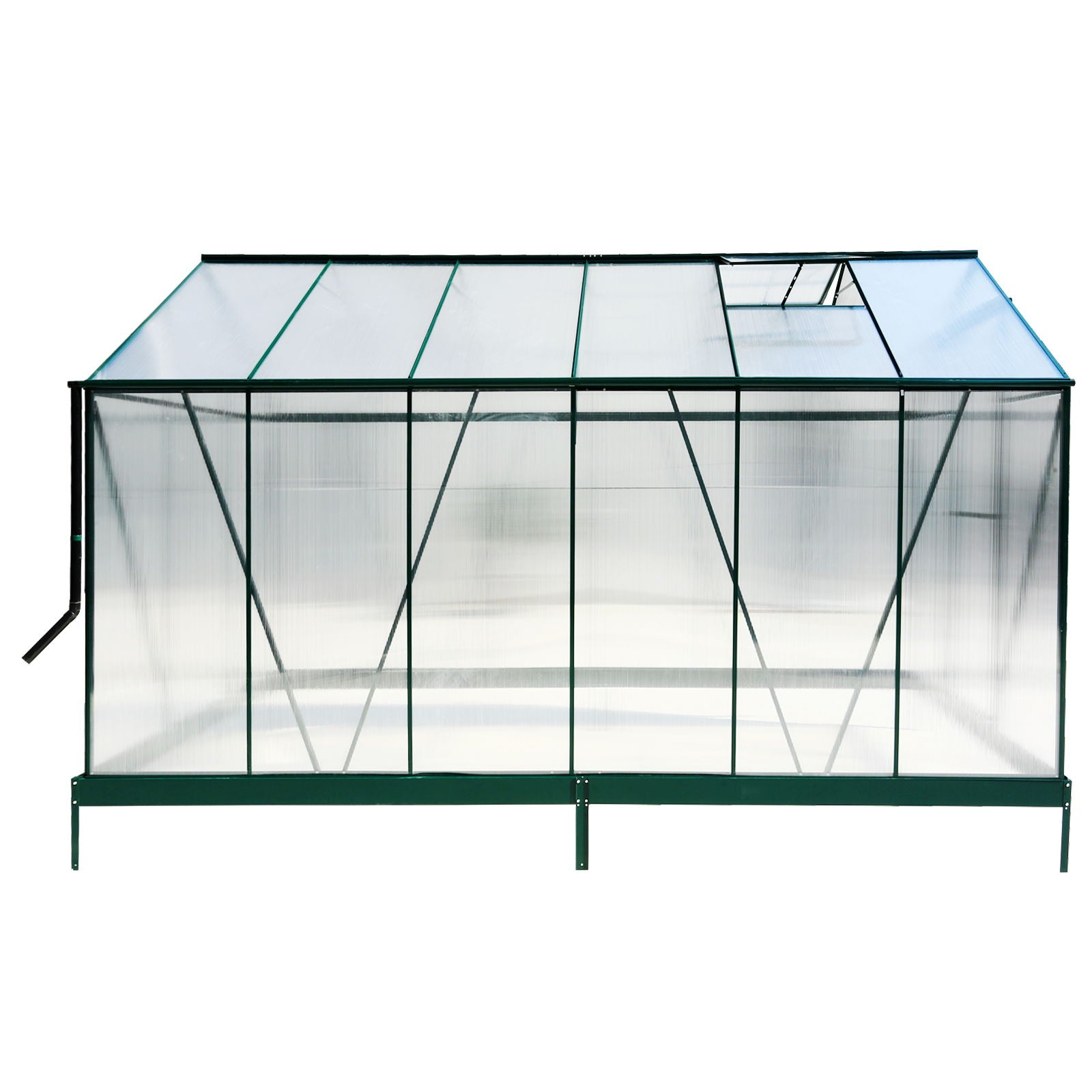 Polycarbonate Greenhouse, Heavy Duty Outdoor Aluminum Walk-In Green House Kit With Rain Gutter, Vent And Door For Backyard Garden