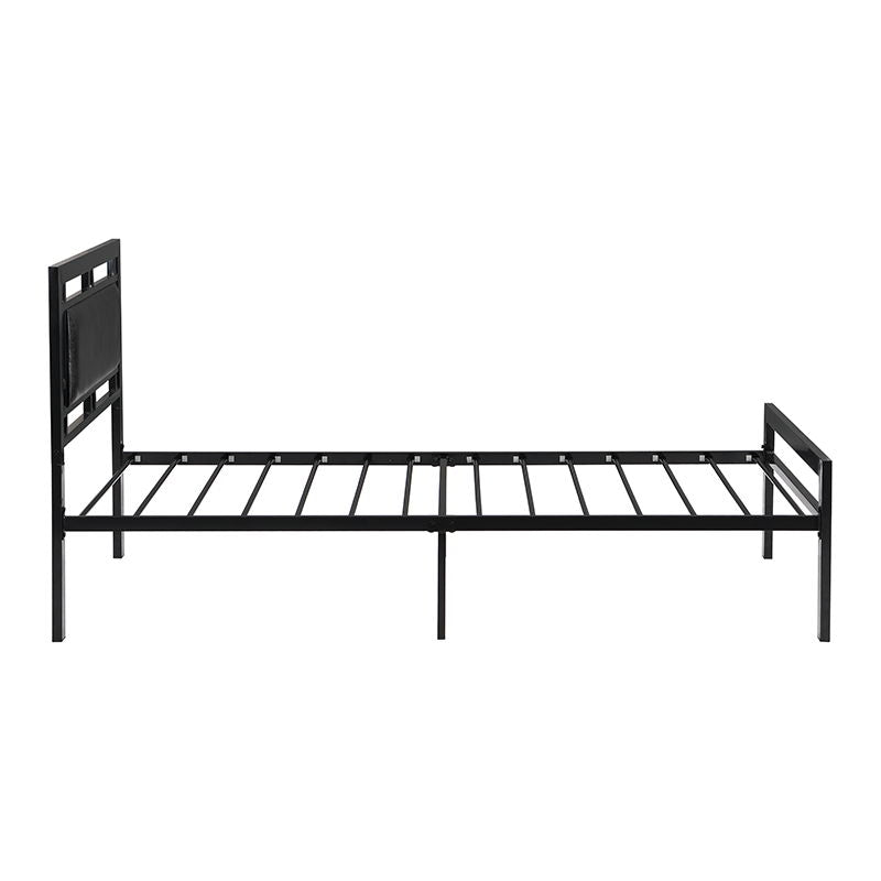 Twin Size Metal Bed Sturdy System, Modern Style And Comfort To Any Bedroom - Black