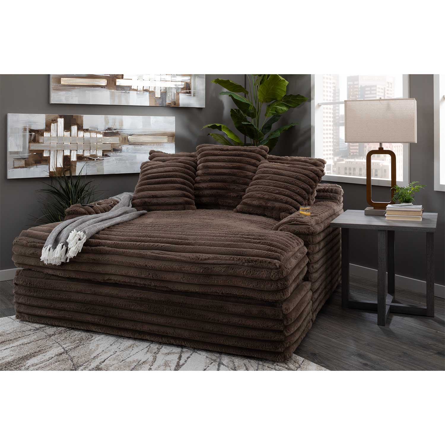 Oversized Chaise - Julia Chocolate