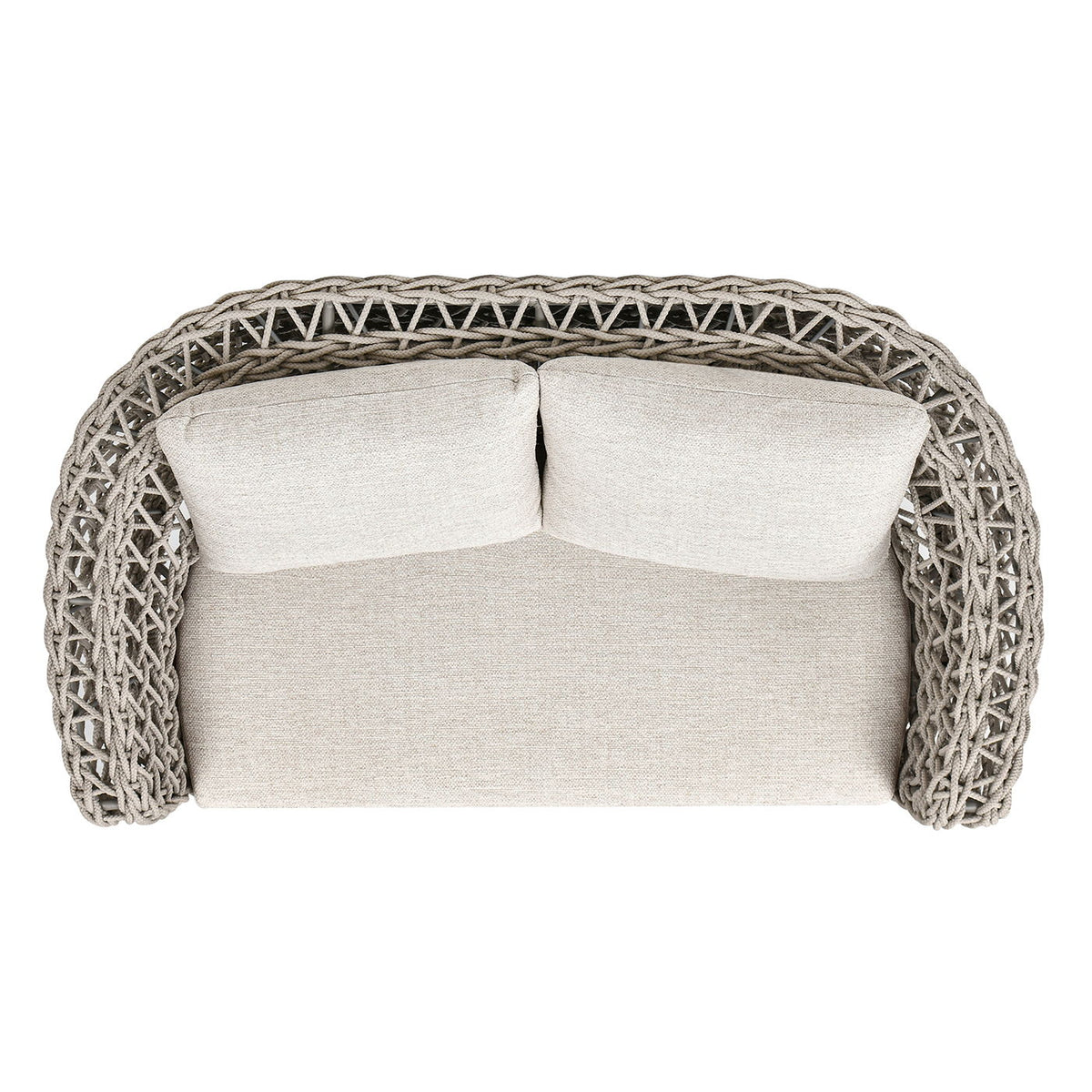 Everly - Frame Barrel Deep Seating Patio Loveseat Sofa Axroma Olefin - Oat Beige by Jennifer Taylor Home | Bel Furniture