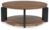Kraeburn - Brown / Black - Round Cocktail Table by Signature Design by Ashley® | Bel Furniture