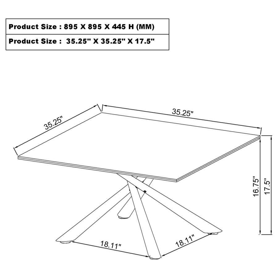 Carvell - Square Sintered Stone Table by Coaster Fine Furniture | Bel Furniture