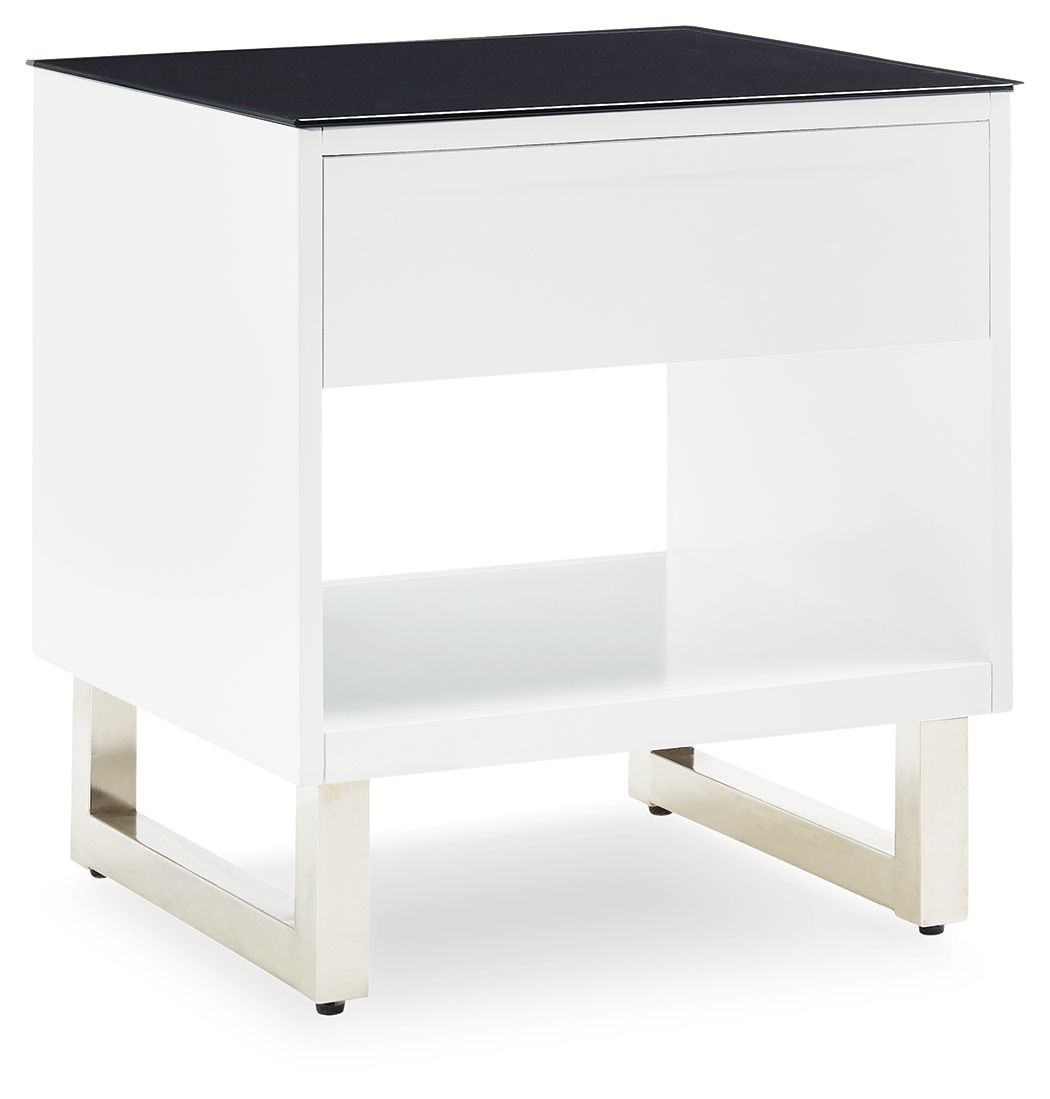 Gardoni - White / Black - Rectangular End Table by Signature Design by Ashley® | Bel Furniture