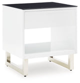 Gardoni - White / Black - Rectangular End Table by Signature Design by Ashley® | Bel Furniture