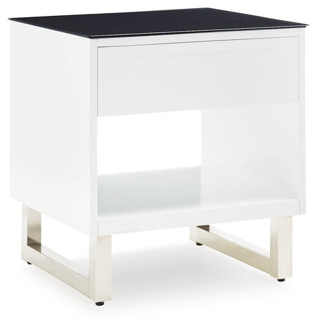 Gardoni - White / Black - Rectangular End Table by Signature Design by Ashley® | Bel Furniture