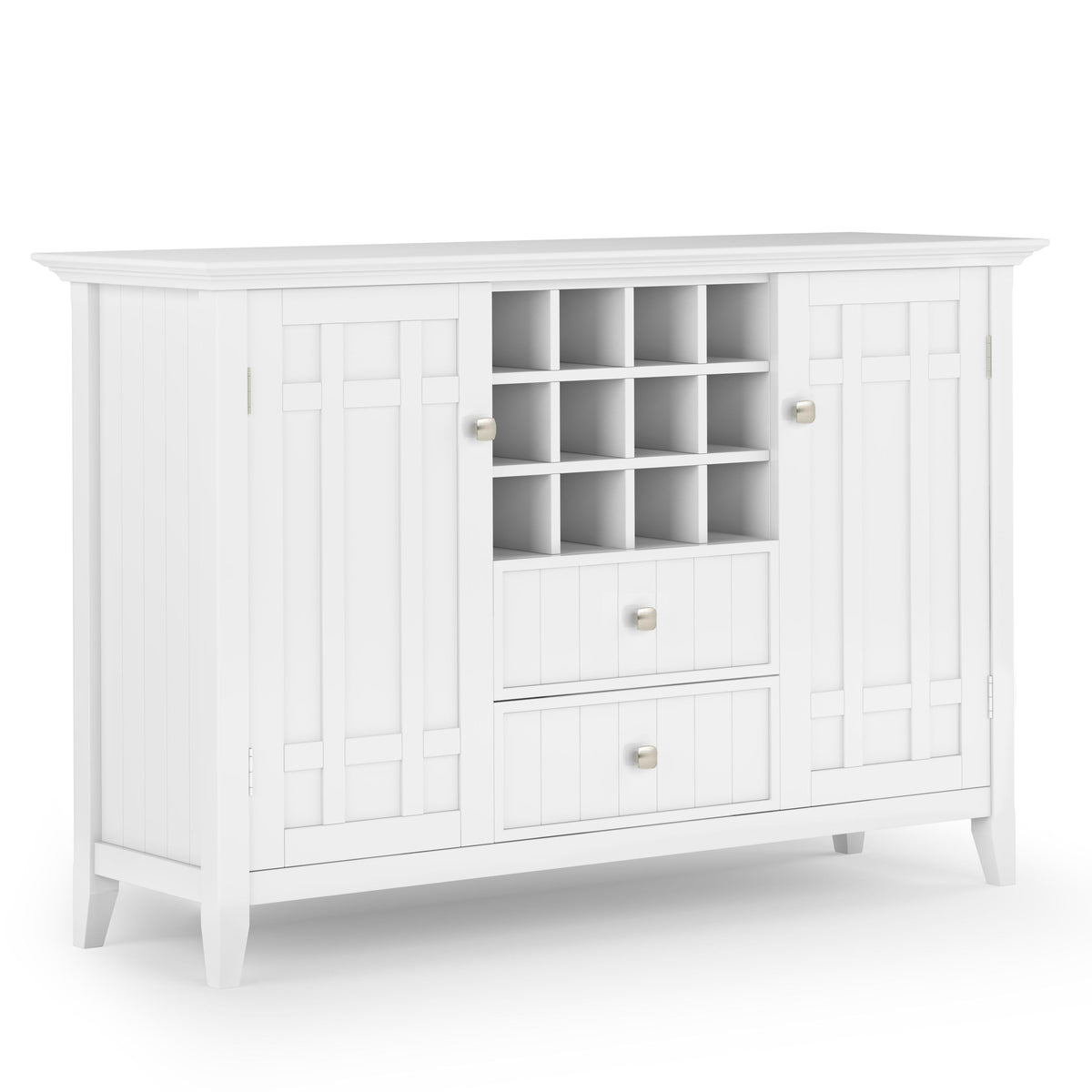 Bedford - Sideboard Buffet And Wine Rack White by Simpli-Home | Bel Furniture