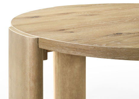 Bowen - Round Dining Table - Oak Finish by Lilola Home | Bel Furniture