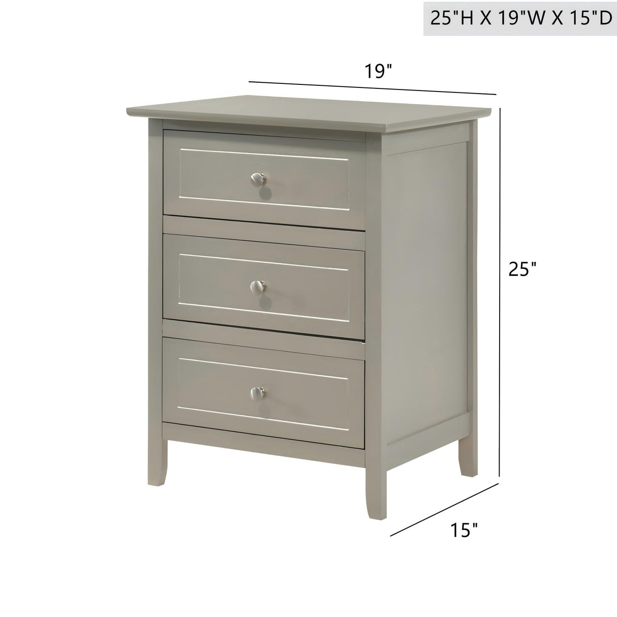 Dove Tailed Drawers 3 Drawer Nightstand