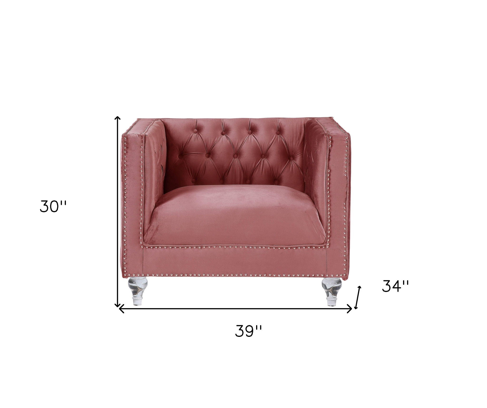 Tufted Arm Chair - Pink