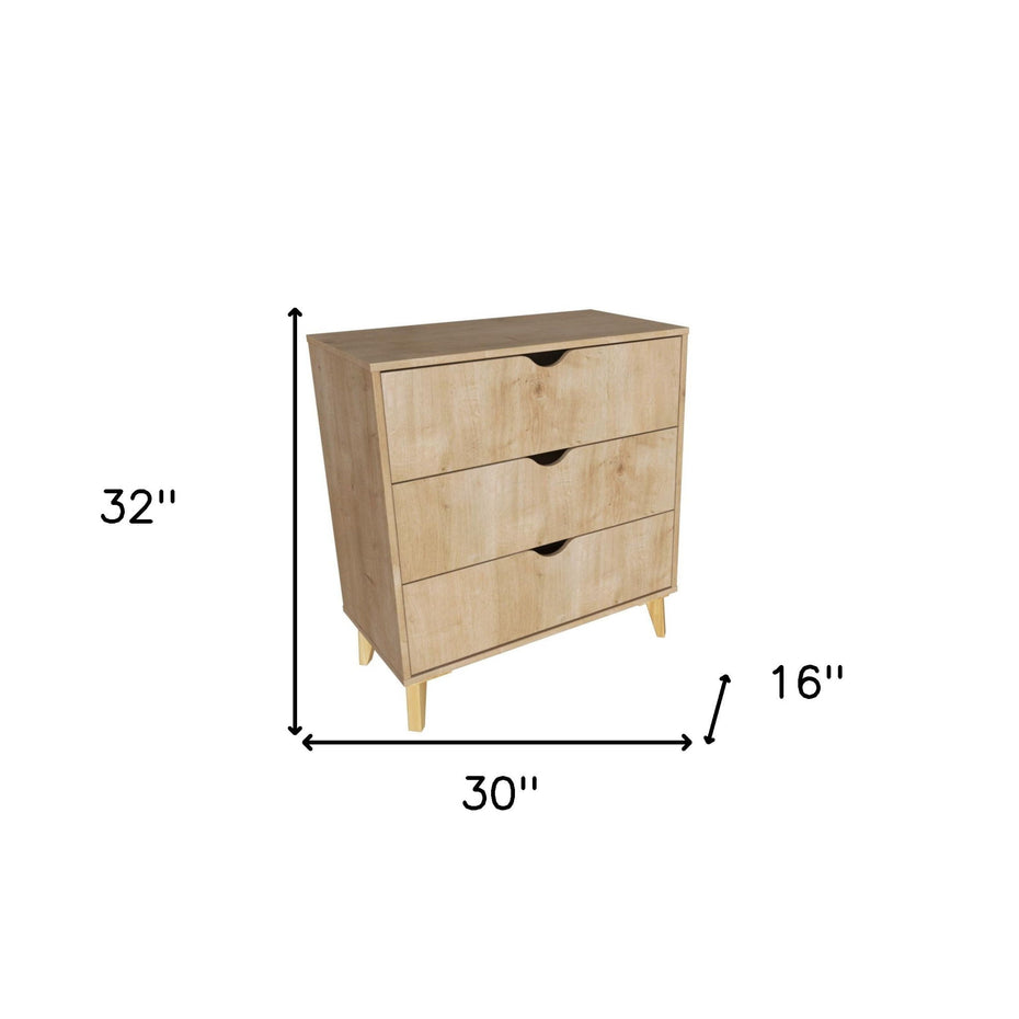 Three Drawer Dresser - Natural