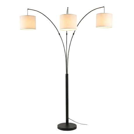 Royal - 3 Arm Arc Floor Lamp, Oil Rubbed Bonze With Linen Shade, 4 Way Rotary Switch - Oil-Rubbed Bronze - view 2