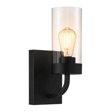 Zephyr - Single Light Sconce - Black / Clear - view 2