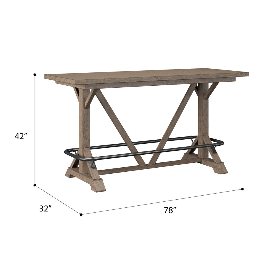 Benti - Bar Height Trestle Table - Brown