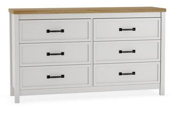 Kerisden - Six Drawer Dresser - White / Brown | BEL Furniture