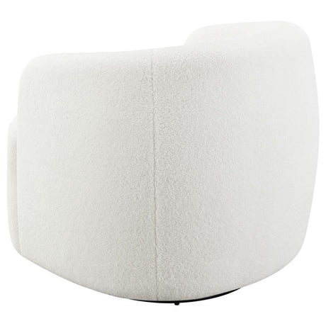 Hudson - Faux Sheepskin Upholstered Swivel Chair - Natural by CoasterElevations | Bel Furniture