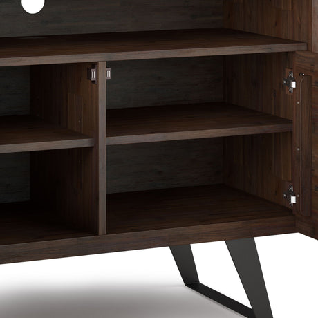 Lowry - Handcrafted TV Media Stand - Distressed Charcoal Brown by Simpli-Home | Bel Furniture