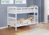 Chapman - Wood Twin Over Twin Bunk Bed With Mattress - White by Coaster Fine Furniture | Bel Furniture