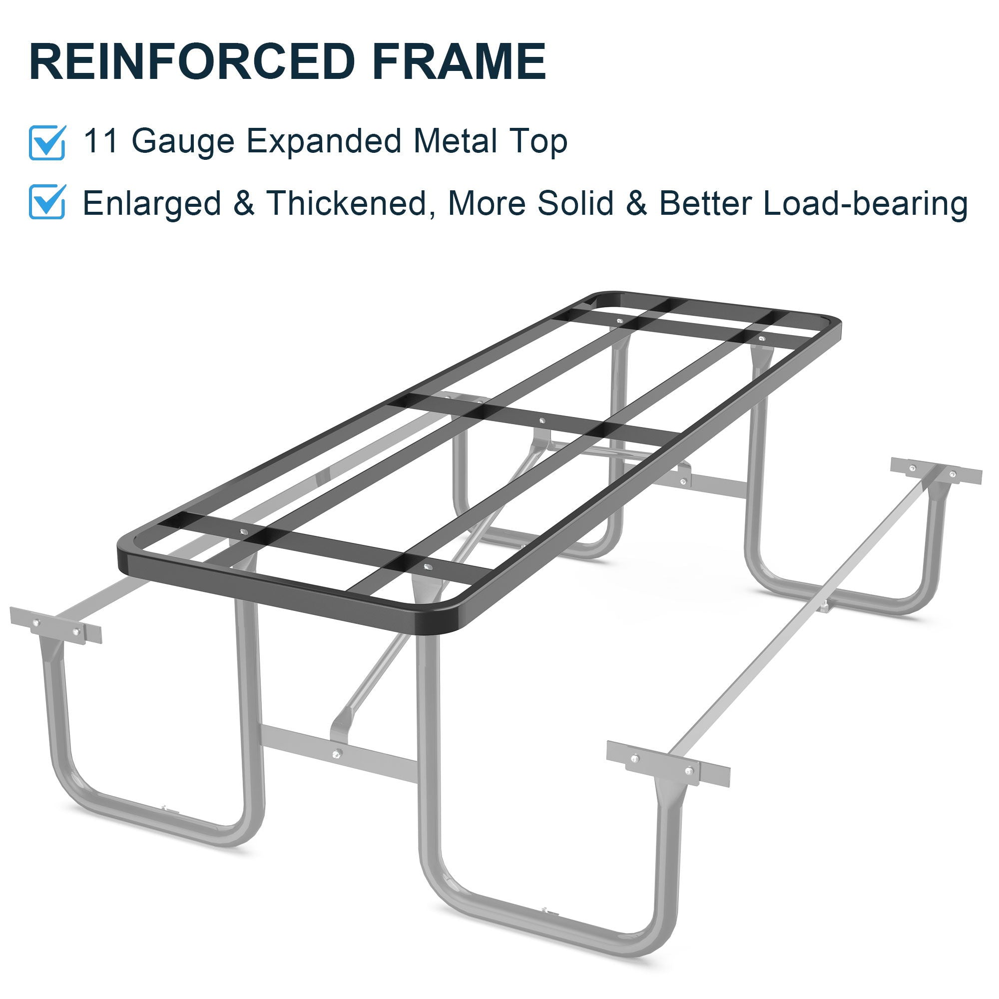 Expanded Metal Rectangular Picnic Table