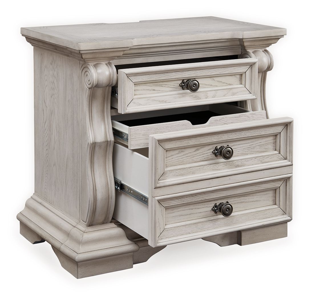 Bruchandi - Three Drawer Night Stand - Antique White - view 2