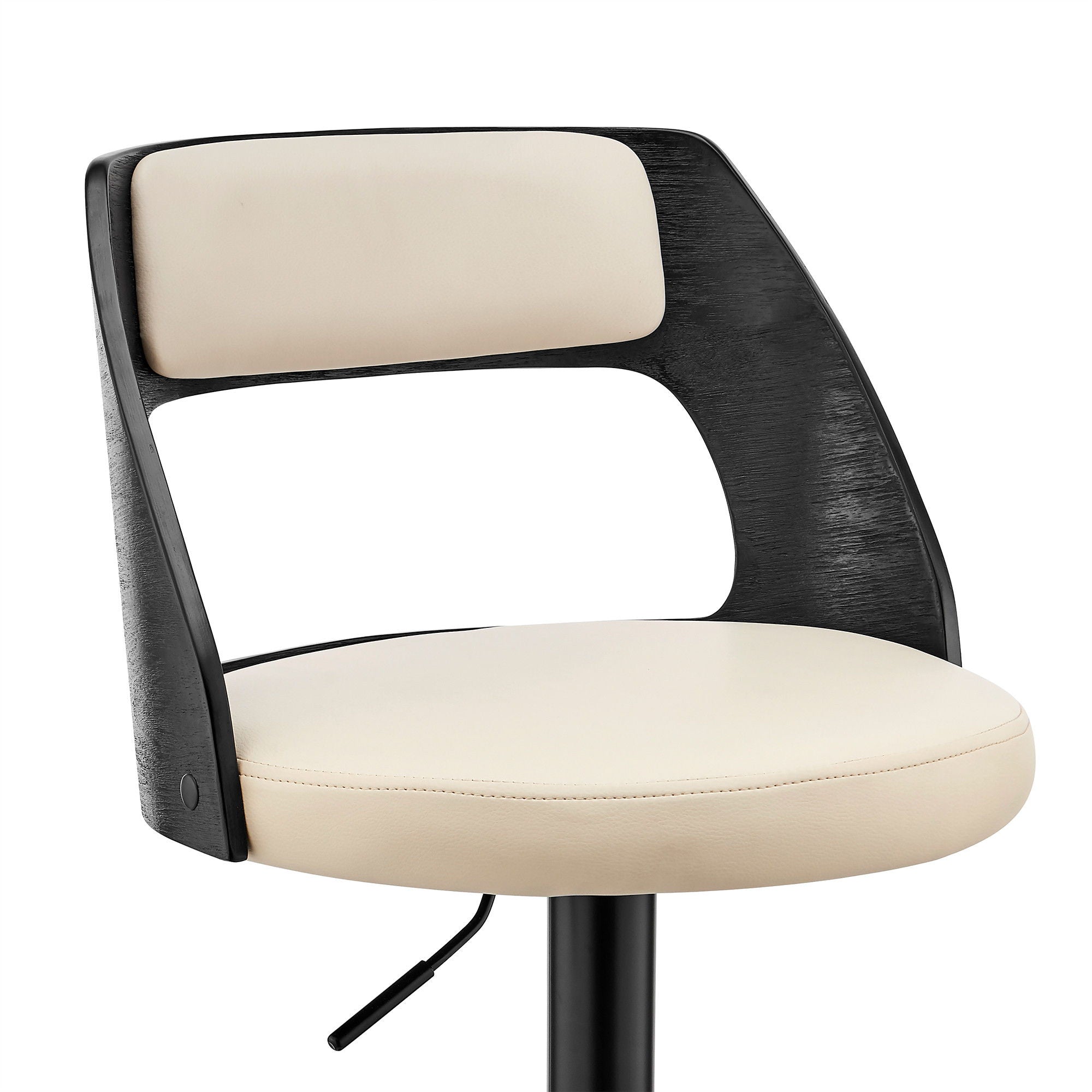 44" Swivel Adjustable Height Bar Chair - Cream / Black