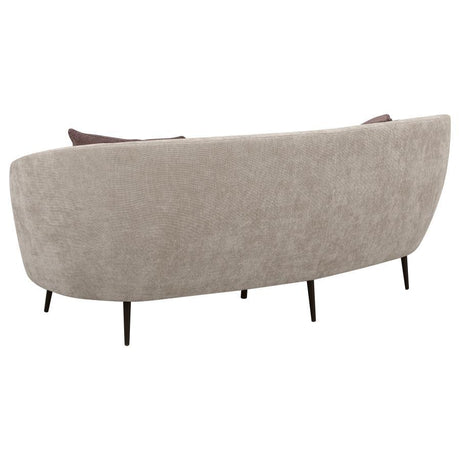 Ellorie - Upholstered Channel Back Curved Sofa - Beige by Coaster Fine Furniture | Bel Furniture