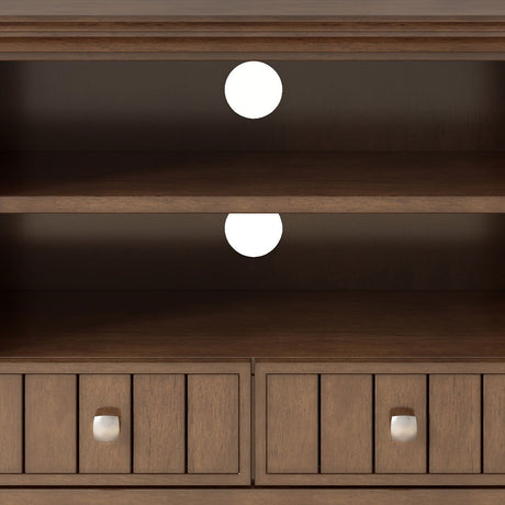 Acadian - TV Media Stand - Rustic Natural Aged Brown by Simpli-Home | Bel Furniture