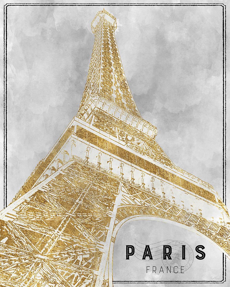 Shimmering Eiffel By Natalie Carpentieri (Framed) (Small) - Gold