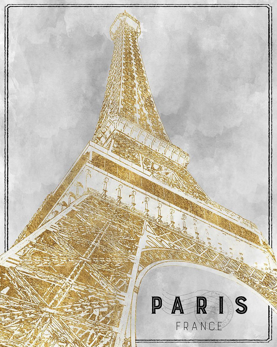 Shimmering Eiffel By Natalie Carpentieri (Framed) (Small) - Gold