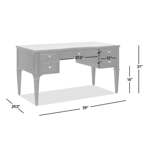 Dauphin - 5 Drawer Executive Desk by Jennifer Taylor Home | Bel Furniture