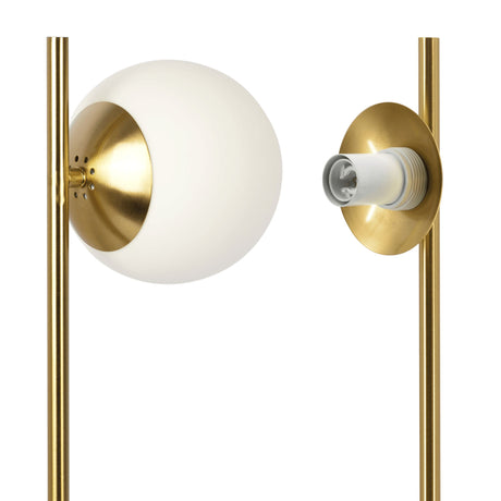 Ethereal - Modern Small Table Lamp, Desk Lamp Fixture With Globe Shade - Gold / White by Ashcroft Furniture | Bel Furniture