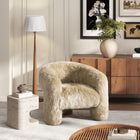 Avalon - Genuine Sheepskin Fur Split Barrel Back Accent Chair - Natural Blonde