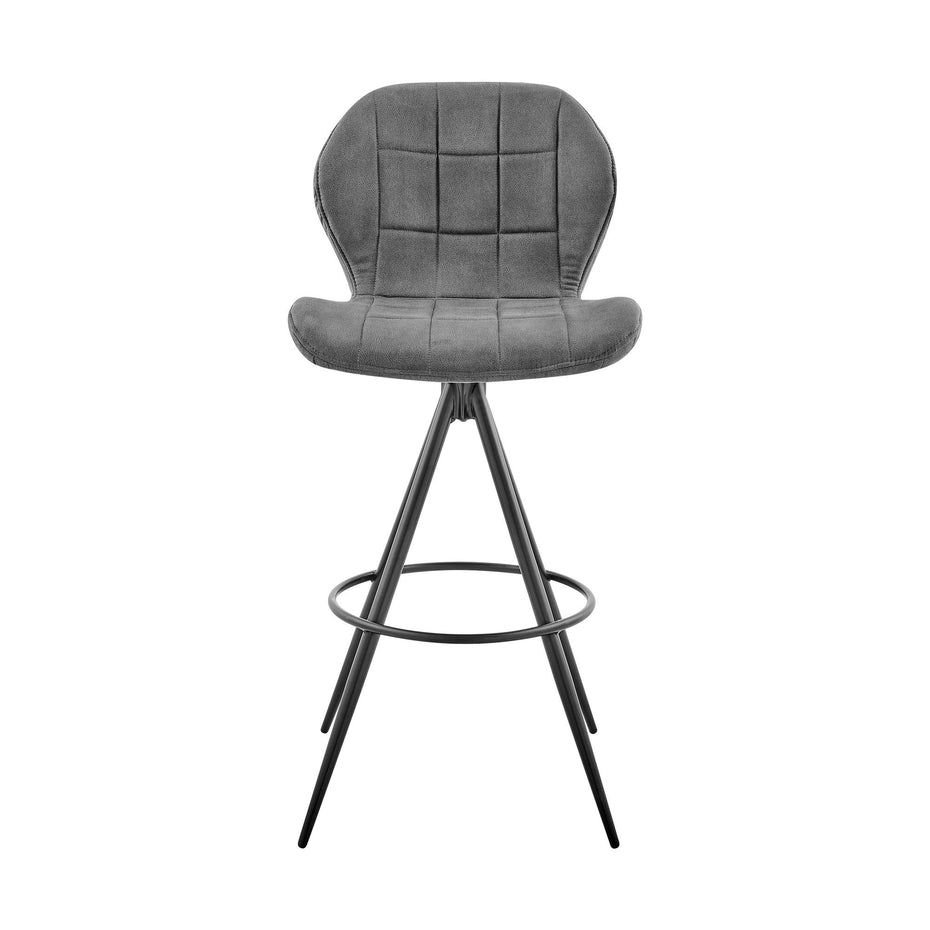 39" Iron Bar Height Bar Chair - Charcoal / Black