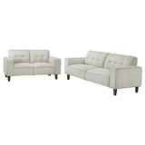 Deerhurst - Upholstered Tufted Track Arm Sofa Set Beige 2 Pc. Sofa, Loveseat by Coaster Fine Furniture | Bel Furniture