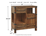 Roybeck - Light Brown / Bronze - Accent Cabinet by Signature Design by Ashley® | Bel Furniture