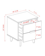 Mid-Century Modern Solid Wood 2 Drawer Nightstand - Natural Pine by Walker Edison | Bel Furniture