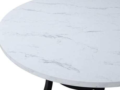 Isla - Round Dining Table - White / Black by Crown Mark | Bel Furniture