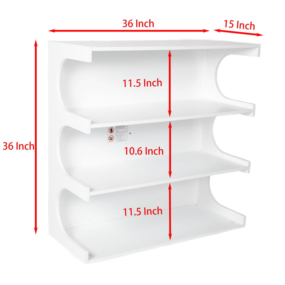 Multifunctional 4 Tier Book Shelf & Coffee Table For Living Room Bedroom Dining Room Study Entryway, Creative Furniture Floor Bookshelf, Minimalist Organizer Storage Shelves - White