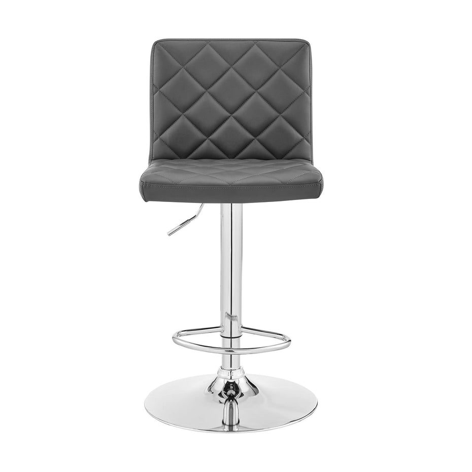 46" Swivel Low Back Adjustable Height Bar Chair - Gray / Silver