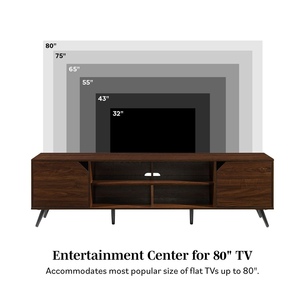 Contemporary 2 Door Minimalist TV Stand by Walker Edison | Bel Furniture