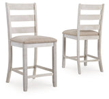 Skempton - White - Upholstered Barstool (Set of 2) by Signature Design by Ashley® | Bel Furniture