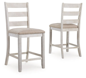 Skempton - White - Upholstered Barstool (Set of 2) by Signature Design by Ashley® | Bel Furniture