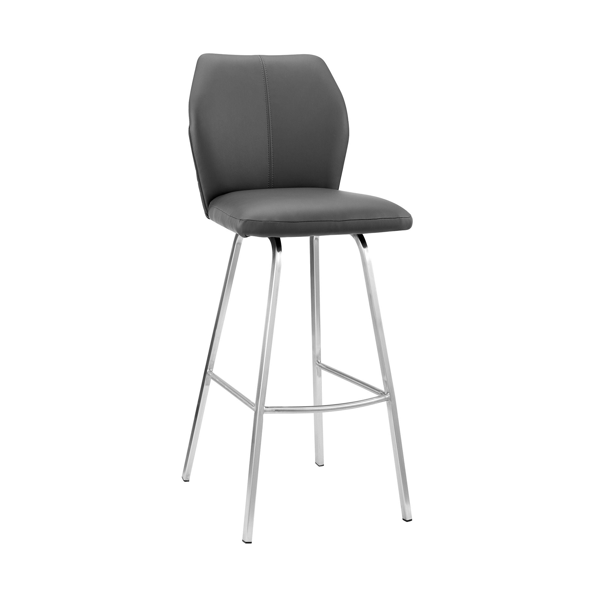 38" Counter Height Bar Chair - Gray / Silver