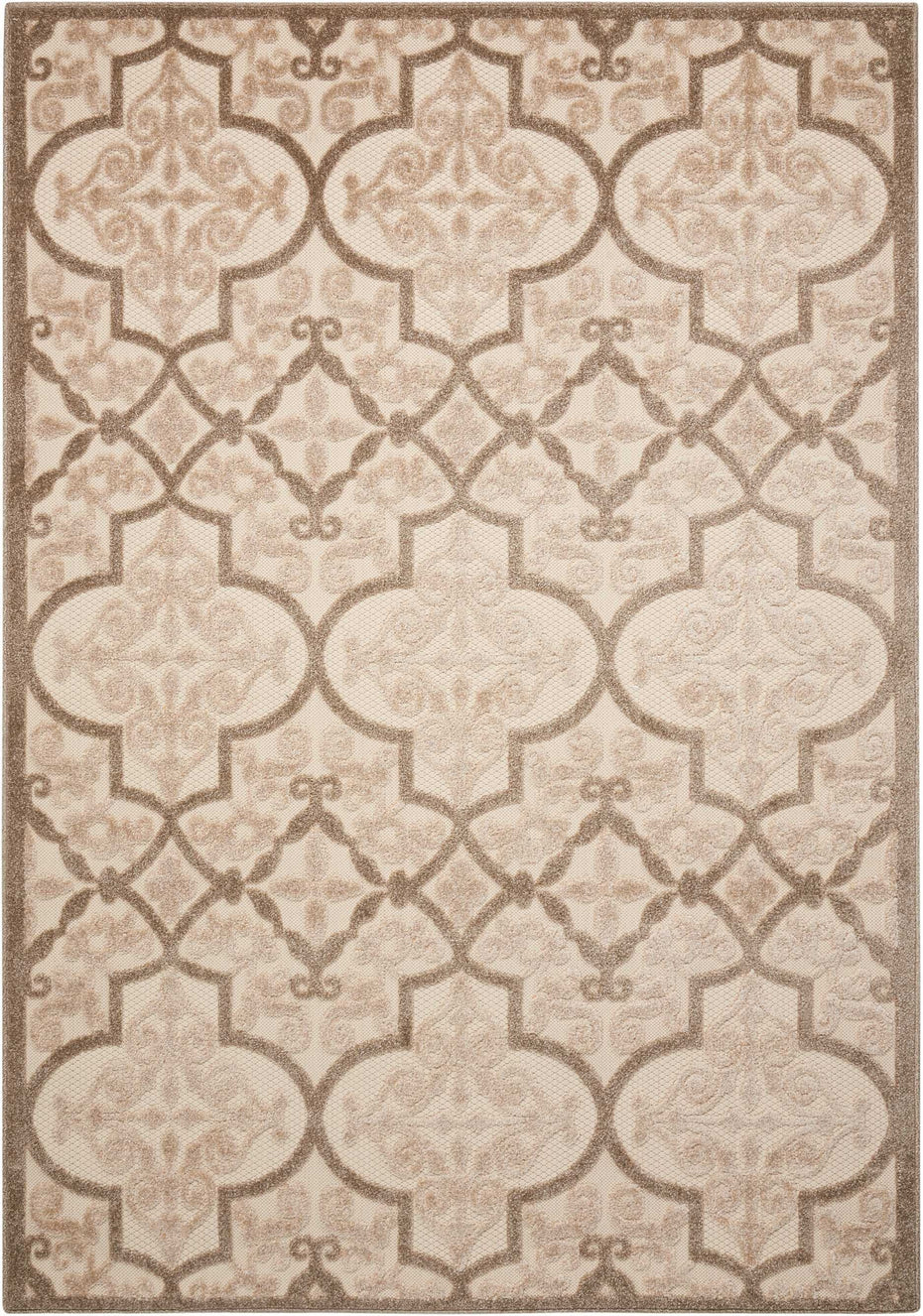 5' X 8' Moroccan Indoor / Outdoor Area Rug - Cream