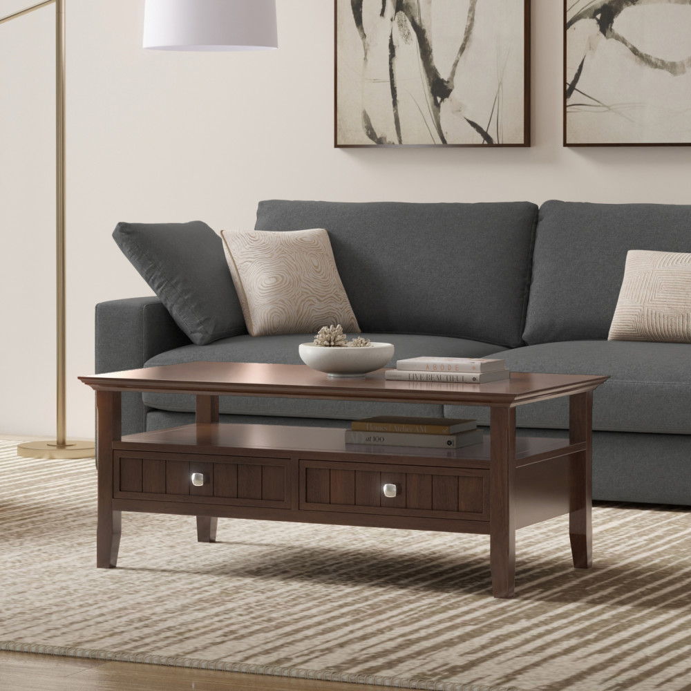 Acadian - Coffee Table With Drawer - Brown by Simpli-Home | Bel Furniture