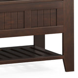 Acadian - Entryway Storage Bench With Shelf - Brown by Simpli-Home | Bel Furniture