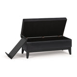 Oregon - Storage Ottoman Bench With Tray - Distressed Black by Simpli-Home | Bel Furniture