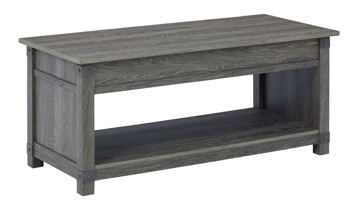 Freedan - Grayish Brown - 3 Pc. - Coffee Table, 2 End Tables by Signature Design by Ashley® | Bel Furniture