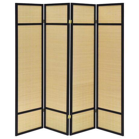 Pearce - 4-Panel Bamboo Room Divider Folding Screen - Natural by Coaster Fine Furniture | Bel Furniture