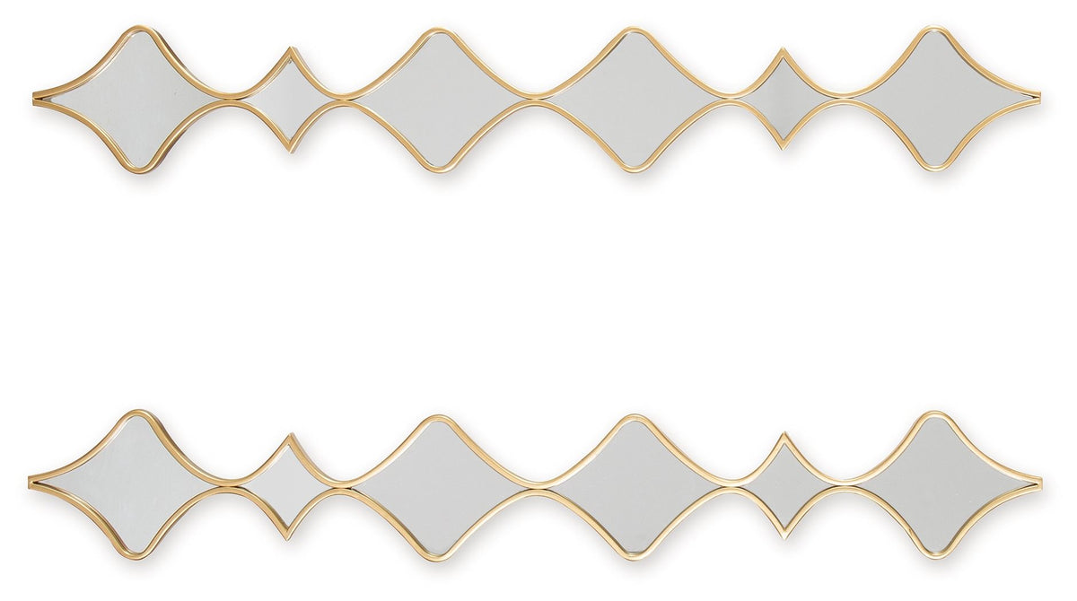 Harriswood - Gold Finish - Accent Mirror Set (Set of 2) by Signature Design by Ashley® | Bel Furniture